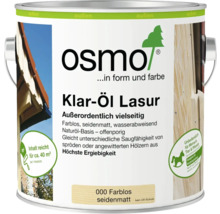 Osmo Klar-Öl Lasur farblos seidenmatt für außen auf Naturöl-Basis Reichweite circa 40 Quadratmeter sicher für Mensch Tier und Pflanze.