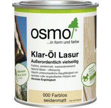 Osmo Klar-Öl Lasur farblos seidenmatt für den Außenbereich auf Naturöl-Basis, offenporig und wasserabweisend, Ergiebigkeit circa 12 Quadratmeter.