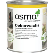 Osmo Logo auf einer Metalldose Dekorwachs Holzanstrich für innen auf Basis natürlicher Öle für Kinderspielzeug geeignet.