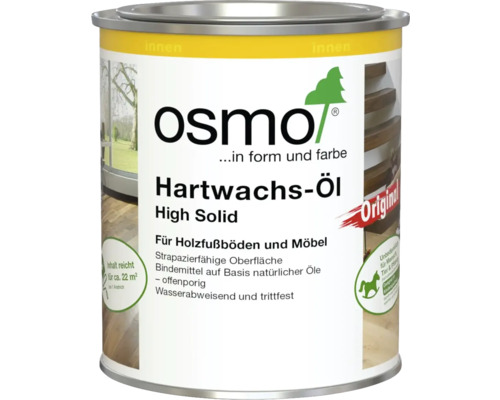Osmo Hartwachs-Öl High Solid für Holzfußböden und Möbel im Innenbereich, strapazierfähig, wasserabweisend und trittfest.