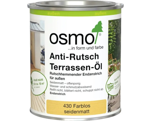Osmo Anti-Rutsch Terrassen-Öl farblos seidenmatt für den Außenbereich in der Metalldose.