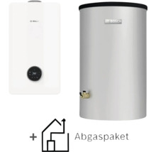 Bosch Gas-Brennwerttherme und Warmwasserspeicher inklusive Abgaspaket.