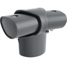 T-Verbinder aus Kunststoff für Rundrohre.