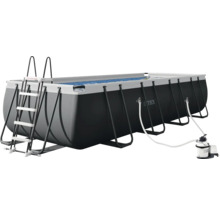 Intex rechteckiger Frame Pool mit Leiter und Filterpumpe.