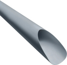 Graues HT-Rohr aus Kunststoff für Abwasserleitungen.
