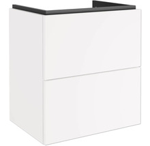 Waschtischunterschrank mit zwei Schubladen in Weiß, schlichtes und modernes Design.