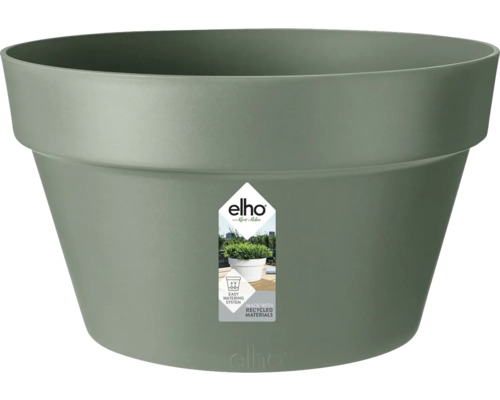 elho Pflanzschale aus recyceltem Kunststoff, Grün, mit Bewässerungssystem.