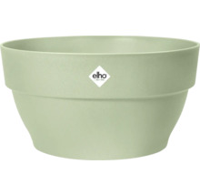 Runde Pflanzschale von Elho aus mattem grünem Kunststoff.