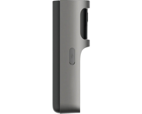 Seitenansicht einer Videotürklingel mit USB-Anschlussabdeckung.