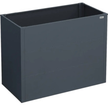 Rechteckiges Hochbeet von Weka aus dunkelgrauen Paneelen.