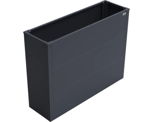 Weka Hochbeet aus Metall in Anthrazit, rechteckig, Weka Logo.