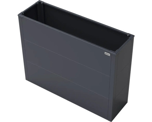 Rechteckiges Hochbeet aus Metall von Weka in Anthrazit.