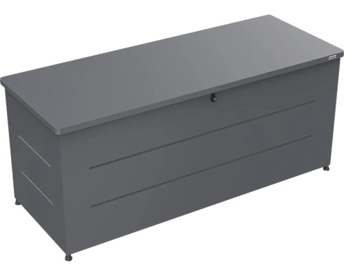 Weka Gartenbox aus Metall in Anthrazit, abschließbar, zur Aufbewahrung von Kissen und Gartenutensilien.