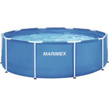 Runder Rahmenpool von Marimex mit Metallgestänge gefüllt mit Wasser.