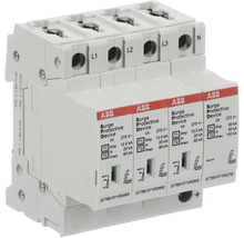 ABB Überspannungsschutzgerät Typ 1 und 2, 4-polig für L1, L2, L3 und Neutralleiter zur Montage auf einer Hutschiene.