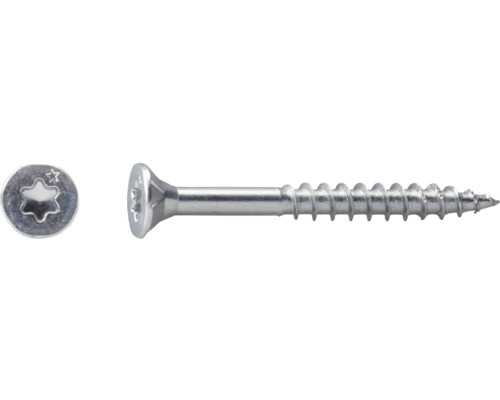 Senkkopfschraube mit Torx-Antrieb und Teilgewinde aus Metall.