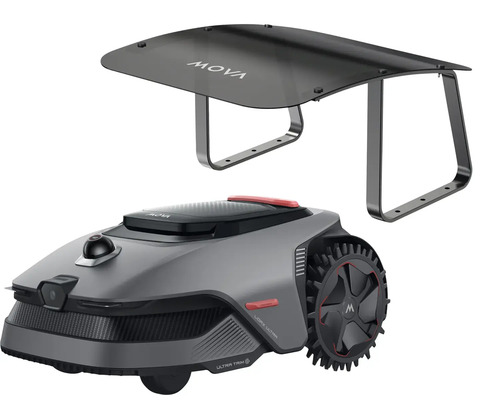 Mova Mähroboter mit Garage für die automatische Rasenpflege im Garten.