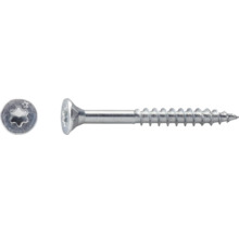 Spanplattenschraube mit Senkkopf, Teilgewinde und TX-Antrieb aus verzinktem Stahl.