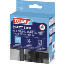 tesa Insect Stop Klemm-Adapter-Set für Insektenschutz-Türen, Montage ohne Bohren durch Klemmen, passend für alle tesa Türen, 3er-Set.