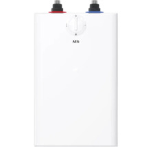 AEG Kleinspeicher, Untertischgerät mit Temperaturregler und Wasseranschlüssen oben.