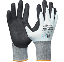 Gebol Montagehandschuhe Master Flex Cool & Touch in Grau und Schwarz, Größe 8, nahtloser Strick mit Nitrilbeschichtung und Touchfunktion.