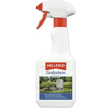 Mellerud Grabstein Reiniger in der Sprühflasche zur gründlichen Entfernung von Verschmutzungen und Verfärbungen auf Grabsteinen.