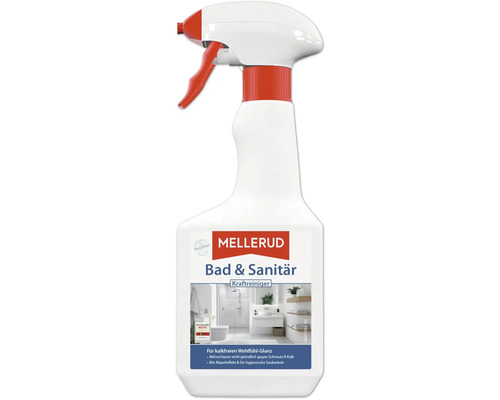 Mellerud Bad und Sanitär Kraftreiniger in der Sprühflasche gegen Kalk und Schmutz.