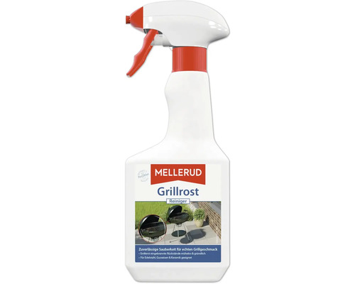 Mellerud Grillrost Reiniger in einer Sprühflasche zur Reinigung von Grillrosten aus Edelstahl, Gusseisen und Keramik.