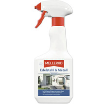 Mellerud Edelstahl und Metall Reiniger in einer Sprühflasche für die Entfernung von Schmutz, Fett und Flugrost im Innenbereich und Außenbereich.