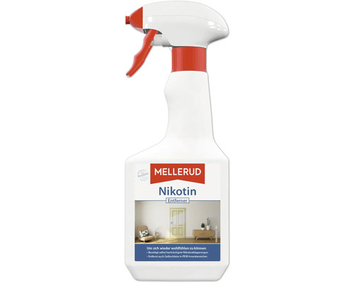 MELLERUD Nikotin Entferner in der Sprühflasche zur Reinigung von Nikotinablagerungen und Gelbschleier.