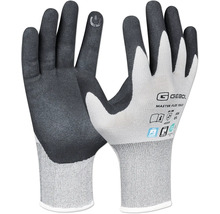 Gebol Master Flex Touch Arbeitshandschuhe mit Nitril-Beschichtung und Touchscreen-Funktion für die Bedienung von Displays. Gebol Logo.