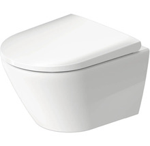 Wand-WC mit WC-Sitz, randloses Design aus Keramik.