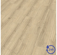 Laminatboden in Eichenoptik, 24 Stunden Wasserresistenz.