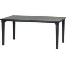 Rechteckiger Gartentisch aus Kunststoff in Anthrazit.
