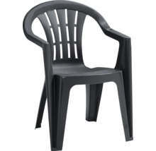 Stapelbarer Gartenstuhl aus Kunststoff in Schwarz