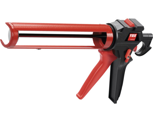 TOX Kartuschenpresse aus Metall und Kunststoff in Rot und Schwarz.