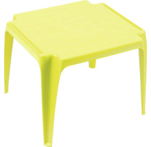 Quadratischer Kindertisch aus Kunststoff in Limegrün.