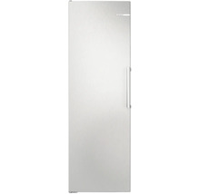 Bosch Kühlschrank in Edelstahl-Optik mit vertikalem Stangengriff.