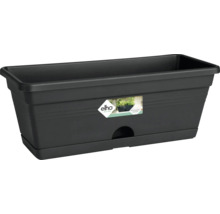 elho Blumenkasten aus Kunststoff mit integriertem Untersetzer, rechteckig, anthrazit.