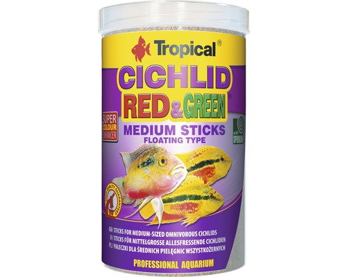 Futtersticks Tropical Cichlid Red&Green Medium Sticks 1 l