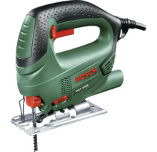 Elektrische Stichsäge Bosch PST 650 mit Metallfußplatte und Sägeblatt.