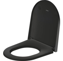 Duravit Toilettensitz mit Deckel in Schwarz matt, D-Form.