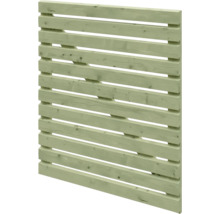 Sichtschutzelement aus Holz mit horizontalen Lamellen.