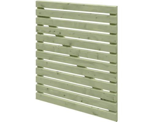 Sichtschutzelement aus Holz mit horizontalen Lamellen.