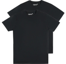 Zwei schwarze T-Shirts von Scheibler Workwear mit Rundhalsausschnitt.