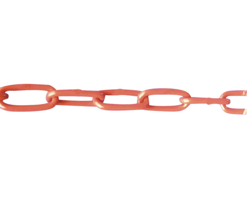 Rote Gliederkette aus Metall.