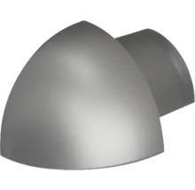 Abdeckkappe für Handlauf aus Metall in Edelstahl-Optik, abgerundete Form.