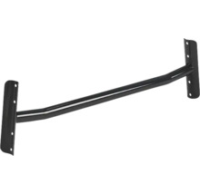 Schwarze Klimmzugstange aus Metall für die Wandmontage mit seitlichen Befestigungsplatten.