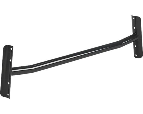 Schwarze Klimmzugstange aus Metall für die Wandmontage mit seitlichen Befestigungsplatten.