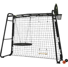 EXIT Toys Multifunktions-Spielgerät für den Garten mit Klettergerüst, Nestschaukel, Holzschaukel, Basketballkorb und Sicherheitsnetz.
